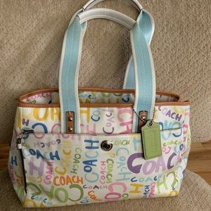 Coach Hampton Paint Graffiti Tote